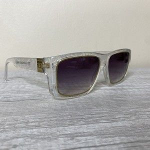 Ted Lapidus Paris Sunglasses Opaque Pattern Gold Accents Square Frames TL1904